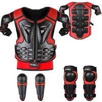 Veste de protection rigide pour enfants, avec protections coudes et genoux, anti-chute, pour moto, VTT tout-terrain, et protection dorsale et thoracique (type gilet)