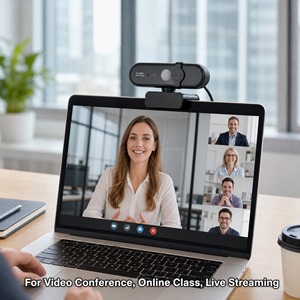Çevrimiçi Eğitim Video Konferansı Yüz Tanıma için Mikrofonlu 1080P HD Web Kamerası Tak ve Çalıştır PC Kamerası - Product Image 5