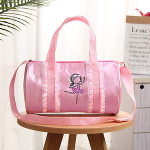 Sacs de sport roses grande capacité pour femmes avec logo personnalisé, sacs de danse pour filles, sacs de ballet pour enfants avec bretelles réglables - Product Image 4