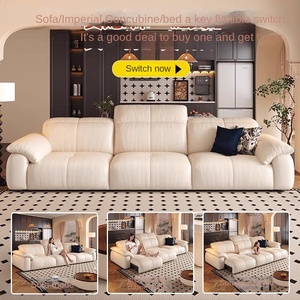 Divano Componibile Elettrico in Vera Pelle di Alta Qualità, Design Moderno, Regolabile e Retrattile per Soggiorno - Product Image 2