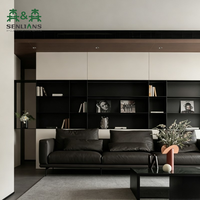 Mueble de TV Moderno de Lujo en Madera con Pantalla LED, Almacenamiento y Control Remoto para Sala de Estar