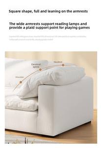 أريكة من المصنع مريحة للأثاث المنزلي أريكة كتان سحابية مجموعة وحدات أريكة مقطعية أريكة غرفة المعيشة - Product Image 4