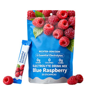 Заводская цена, бренд Richtek, частная торговая марка, Электролитный порошок, смесь для напитков с голубым малиновым вкусом, веганская смесь без сахара - Product Image 6