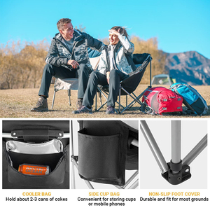 Silla de Camping Plegable Portátil HOMFUL, Silla de Camping Acolchada con Bolsa de Transporte - Product Image 3