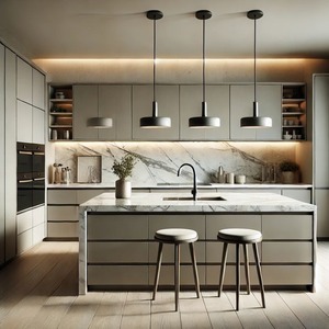 Hiện đại tùy chỉnh rắn gỗ Veneer tủ bếp không thấm nước đá Granite bồn rửa backsplash để sử dụng nhà cho các nhà phát triển bất động sản - Product Image 5