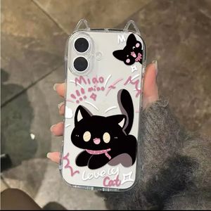 Sợ Mèo Con Mèo Tai Điện Thoại Di Động Trường Hợp Đối Với <span class=keywords><strong>iPhone</strong></span> 17 16 15 14 13 12 11 Pro Max Cộng Với Không Khí X XR XS Bìa Chống-Mùa Thu - Product Image 2