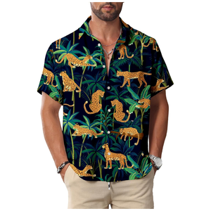 Botón abajo verano manga corta botón abajo camisas para hombre Casual elegante camisa hombres Hawaiano botón manga corta playa verano - Product Image 1