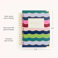 Agendas de Papel Ecológico A5 con Encuadernación Cosida a Caballo y Detalles en Dorado Rosa, Caja de Regalo de Lujo para Bodas, Planificador de Autocuidado