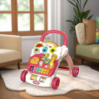 Trotteur d'apprentissage multifonctionnel en plastique avec lumière et son pour piano musical-pour la marche et le jeu de bébé
