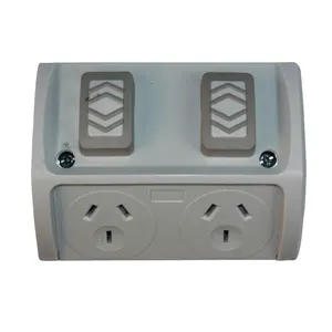 Australia SAA Approval IP66 double pole double gang electrical switch 250V 16A outdoor weatherproof switch socket