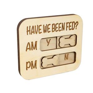 Imán de Refrigerador con Recordatorio de Alimentación para Perros Pafu, Recordatorio <span class=keywords><strong>AM</strong></span>/<span class=keywords><strong>PM</strong></span>, Deslizador de Madera para Cajas de Madera y Letreros de Pared para Programar las Comidas - Product Image 2