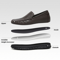 Mocassins Homme en Cuir de Vachette de Haute Qualité, Vente en Gros Usine, Rehaussants de 6 cm, Idéaux pour le Bureau, les Cérémonies et les Mariages
