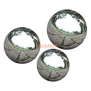 Statue Morden décorative en métal, boule circulaire, en acier inoxydable, ornements de jardin - Product Image 6