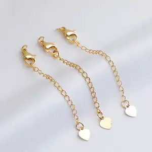 Heart Shape Bracelet Necklace Making Accessories Extension Tail Chain With Lobster Clasps Connector Diy Jewelry Extender Chains