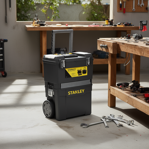 Caja de herramientas Stanley Mobile Work Center 2 en 1 con ruedas y asa para almacenamiento y transporte portátiles - Product Image 3