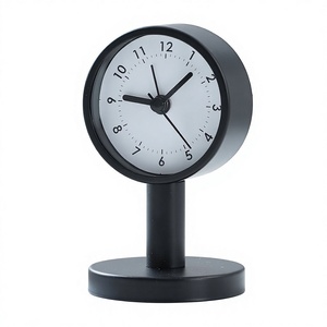 Réveil transfrontalier au design nordique simple et moderne, minimaliste, à piles, en métal et verre, avec mouvement à secondes apparentes et fonction de chronométrage - Product Image 1