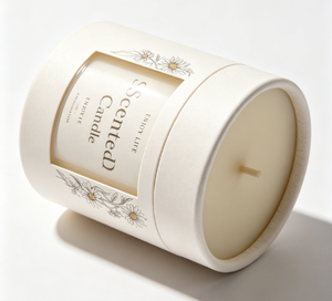 Boîte cadeau cylindrique en carton, tube en papier, impression personnalisée, design sur mesure pour emballage de bougies parfumées et de parfums - Product Image 3