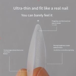 En boîte 330 autocollants <span class=keywords><strong>pour</strong></span> ongles en Gel d'amande courts fichier mat amélioré Style français pré-formé couverture complète ongles ongles <span class=keywords><strong>manucure</strong></span> - Product Image 4