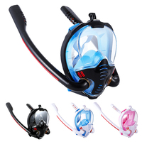 JSJM Nouveau Masque de plongée en apnée à double tube Lunettes de plongée à large champ de vision Masque de plongée en silicone sec complet Adulte Noir