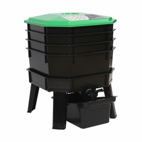 Composteur rectangulaire en plastique à 4 couches amovibles pour vers de terre, grande capacité, pour la production d'engrais DIY