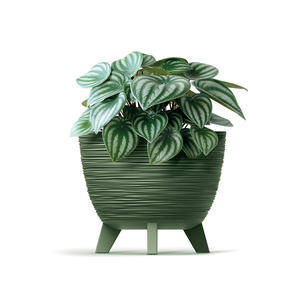 Jardinières rondes <span class=keywords><strong>en</strong></span> <span class=keywords><strong>plastique</strong></span> anti-UV tendance pour l'intérieur, l'extérieur, le jardin, la cour, le balcon - Product Image 5