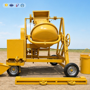 Bétonnière mobile 500L à 4 roues, alimentée au diesel, avec tambour renforcé de 3 mm au haut et de 4 mm au bas, pour chantier - Product Image 1