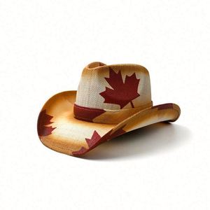 Unisex Paper <b>Straw</b> Cowboy <b>Hat</b> with American Flag Design Shapable Brim Breathable Comfort for Travel & Fishing - Product Image 5