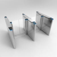 Puerta de Velocidad para Peatones de Acero Inoxidable 304 con Motor sin Escobillas, Control de Acceso por QR, RFID y Reconocimiento Facial, 35 Personas/Min, IP54, Metro