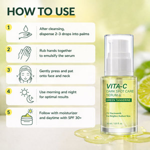 Sérum Vitamine C Mandarine Verte 30ml 5% Niacinamide Éclaircissant Visage pour Correction des Taches Brunes Peau Éclatante Effet Verre Végétalien - Product Image 3