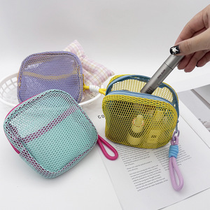 2025 plus récent sac cosmétique de grande capacité fermeture éclair usine conception personnalisée vacances mode maille poignée sac pour maquillage stockage Offre Spéciale - Product Image 5