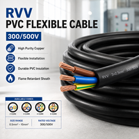 Câble d'alimentation industriel RVV en PVC à âme en cuivre toronné 300/500V 12/14 AWG pour câblage de bâtiment, chauffage aérien et automobile, indice de protection IP67