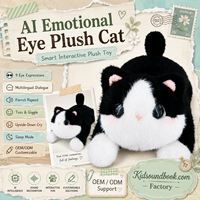 Jouet en peluche chat intelligent AI avec fonction émotionnelle, répétition vocale interactive, compagnon doux, cadeau personnalisé pour enfants OEM ODM