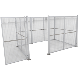 Cage de stockage de sécurité de bureau industriel en fer métallique blanc argenté atelier casiers de Cage de stockage d'article de grand espace - Product Image 2