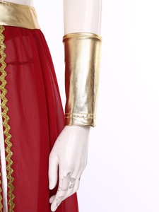 Costumes de danse jazz pour femmes, tenue de danse du ventre, robe en mousseline métallique avec culotte et collier, costume de danse exotique pour performance - Product Image 4