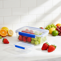 Conteneur de stockage alimentaire en plastique avec couvercle verrouillable, matériau PP, conteneur de préparation alimentaire pour restaurant, cuisine