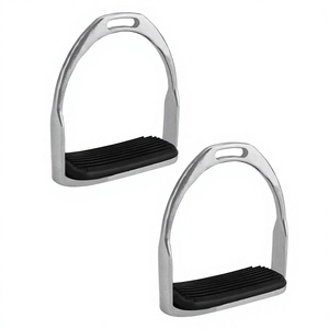Estribo Ekay Iron Horse con Acabado Niquelado, Almohadilla de Goma Negra 160x145x75mm, Equipo Ecuestre, Producto para Montar a Caballo ST2112 - Product Image 4