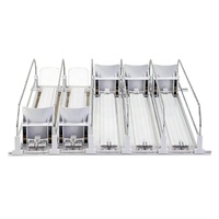 Nouvelle étagère à boissons pour réfrigérateur à ressort, poussoir coulissant, largeur réglable, tige de poussée, rail coulissant, distributeur de boissons, organisateur de boissons