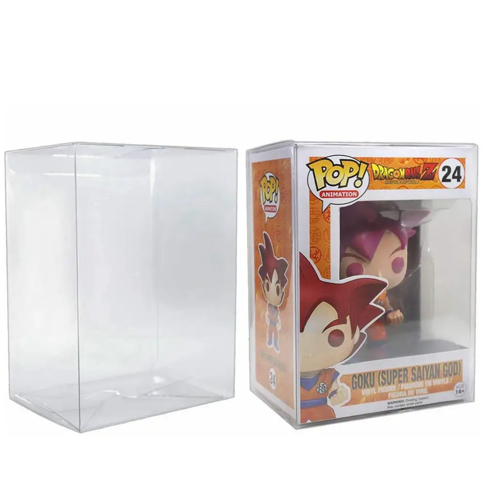 Toptan 4 "Funko Pop koruyucu 0.5mm kalınlığında PET net Funko Pop sert kılıflar için şeffaf plastik kutu vinil figürleri