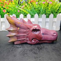 Statue personnalisée d'usine, sculptures en pierre naturelle, dragon exquis en jaspe Mookaite, art populaire, pierre précieuse pour la décoration Feng Shui