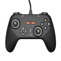 Mando de juego con cable ajustable en modo sniper para PS4, PC y teléfono Android, controlador de macros programable con luz RGB