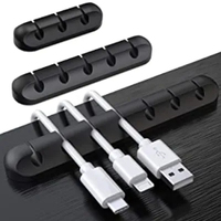 Gestion des câbles Cordon Organisateur Clips Silicone Auto-Adhésif Câble Organisateur Enrouleur Cordon Câble Clips
