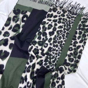 Autumn and Winter New Printed Cashmere <b>Scarf</b> Color Blocked Leopard Pattern Fashionable Warm Tassel <b>Scarves</b> Shawl <b>for</b> <b>Women</b> - Product Image 6