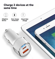 Chargeur de voiture personnalisé 65W USB-A et Type-C 2 ports, charge rapide, protection contre les surintensités, chargeur de téléphone pour prise allume-cigare