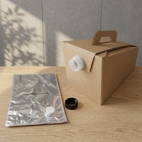 Sac de distribution de liquide BIB multi-tailles, différents robinets disponibles, peut être associé à un carton extérieur pour l'emballage de liquides alimentaires