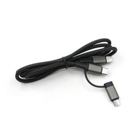 Venta al por mayor 1M 60W 3A 2 en 1 Cable de datos de carga rápida para cable de cargador tipo C para teléfono móvil PC portátil