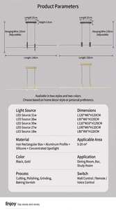 Lampada a sospensione moderna a LED con faretti neri per ristorante, hotel, bar, lobby, villa, soggiorno, apparecchi di illuminazione decorativi per interni - Product Image 6