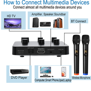 Uhf <span class=keywords><strong>DSP</strong></span> Echo Dual Channel chuyên nghiệp không dây karaoke Hệ thống microphone kỹ thuật số Mixer cho TV thông minh Nhà thờ âm nhạc bên vui vẻ - Product Image 6