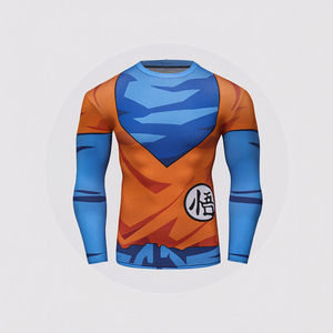 2026 Custom Formal Superhero T-<b>shirts</b> <b>Men</b> Long Sleeve O-Neck Super Saiyan Japanese Anime <b>Animal</b> <b>Print</b> Breathable Knitted Plus - Product Image 3