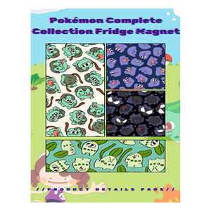 MS Prix bas Kit de loisirs créatifs DIY pour aimants de réfrigérateur en acrylique, motif Pokémon abstrait, mignon et familial, aimants carrés décoratifs pour réfrigérateur - Product Image 1