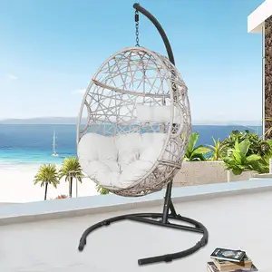 Swing Chair Stand Hanging Hammock Swing Chair Indoor or Outdoor C-Stand w/Weather-Resistant Finish Egg Chair